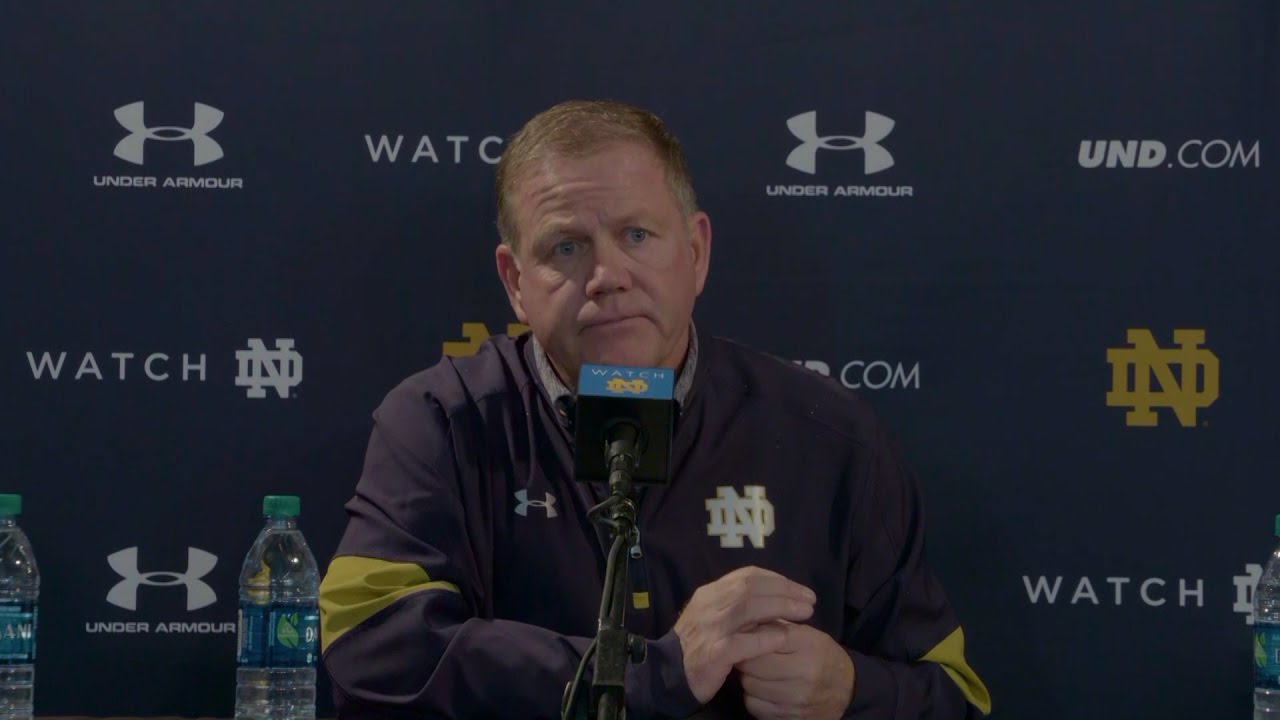 Notre Dame head coach Brian Kelly addresses rumors of him stepping down
