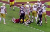 Notre Dame’s Jerry Tillery stepped on USC players twice