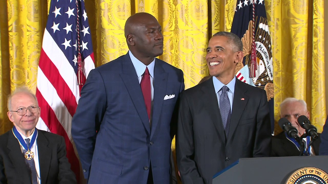 President Obama gives Michael Jordan The Presidential Medal of Freedom