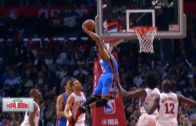 Russell Westbrook throws down a vicious dunk on the Clippers