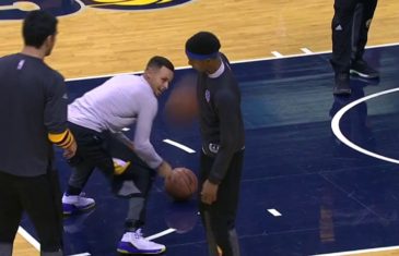 Steph Curry practices his curling, football & volleyball impersonation