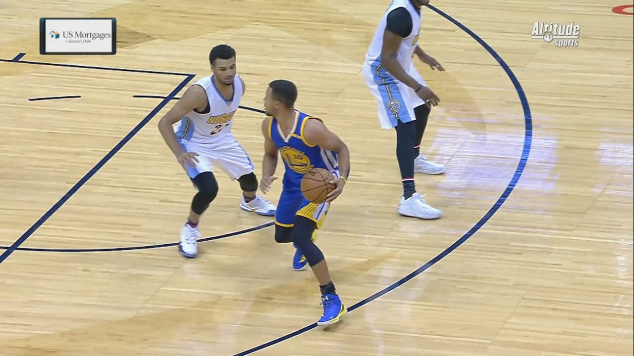 Stephen Curry hits a ridiculous three pointer on the Nuggets