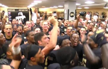 Army’s epic locker room celebration earlier this year