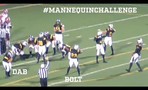 Del Oro High School does the Mannequin Challenge during their football game