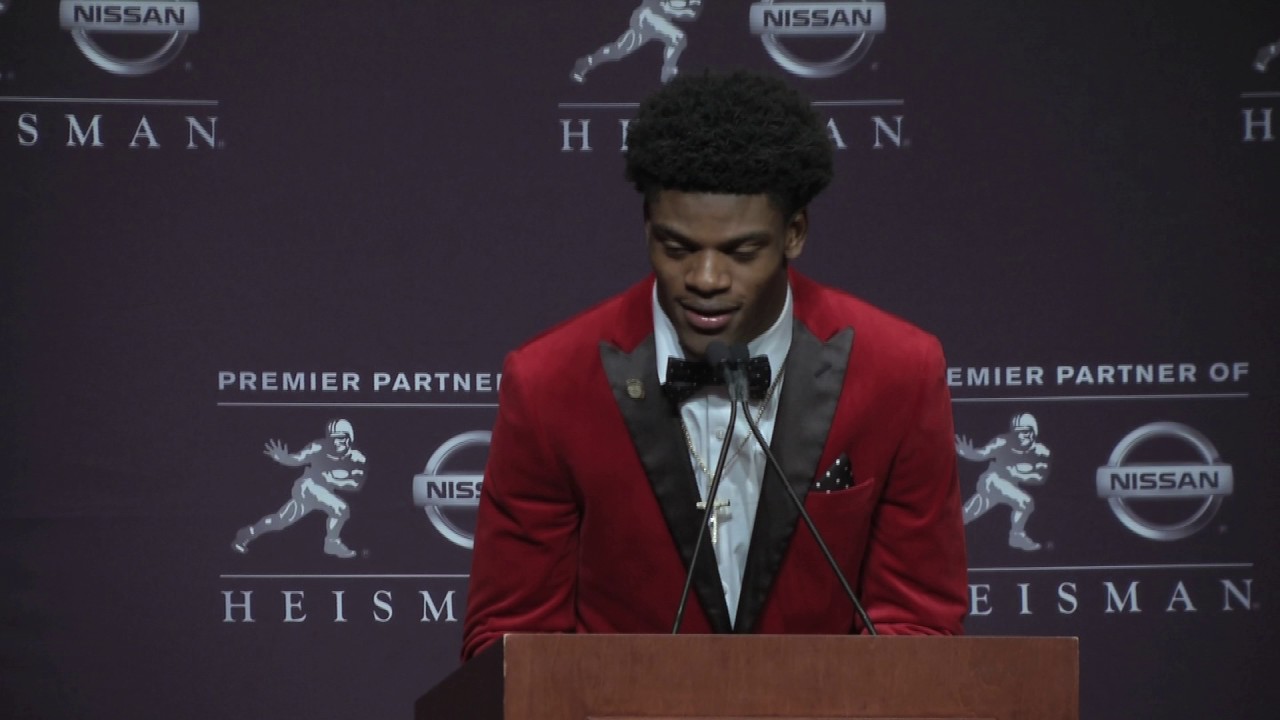 Lamar Jackson's press conference after winning the 2016 Heisman Trophy