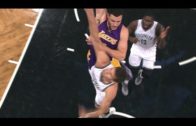 Larry Nance with the ferocious poster slam on Brook Lopez in Brooklyn