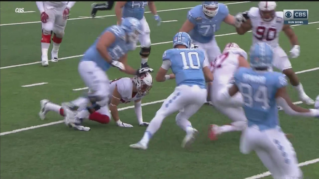 Referee causes North Carolina's Mitch Trubisky to fumble in Sun Bowl