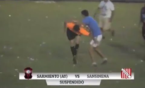 Soccer players in Argentina brawl with referees