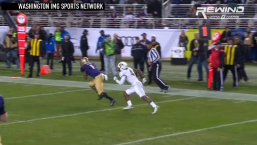 Washington’s John Ross makes one handed catch before Jake Browning gets sacked