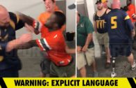 West Virginia fan & Miami fan brawl in the bathroom with the harshest of words