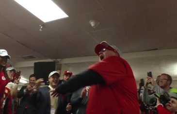 Chiefs locker room celebration after clinching 2016 AFC West title