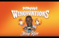 Jerry Rice stars in bizarre Popeyes commerical with chicken wing helmet