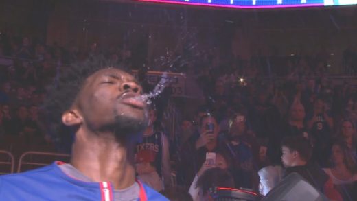 Joel Embiid does Triple H style introduction during 76ers intro