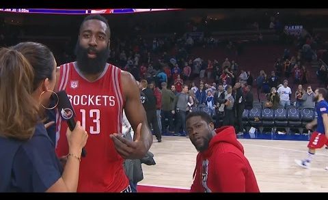 Kevin Hart video bombs James Harden’s interview