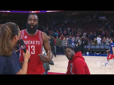 Kevin Hart video bombs James Harden's interview