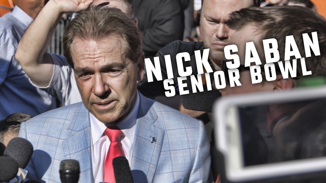 Nick Saban discusses the NFL potential of his players at the Senior Bowl