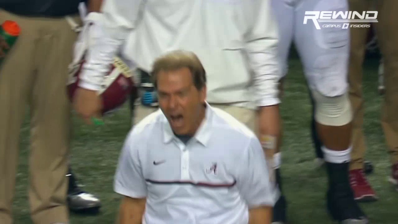 Nick Saban loses it on the sidelines after delay of game penalty