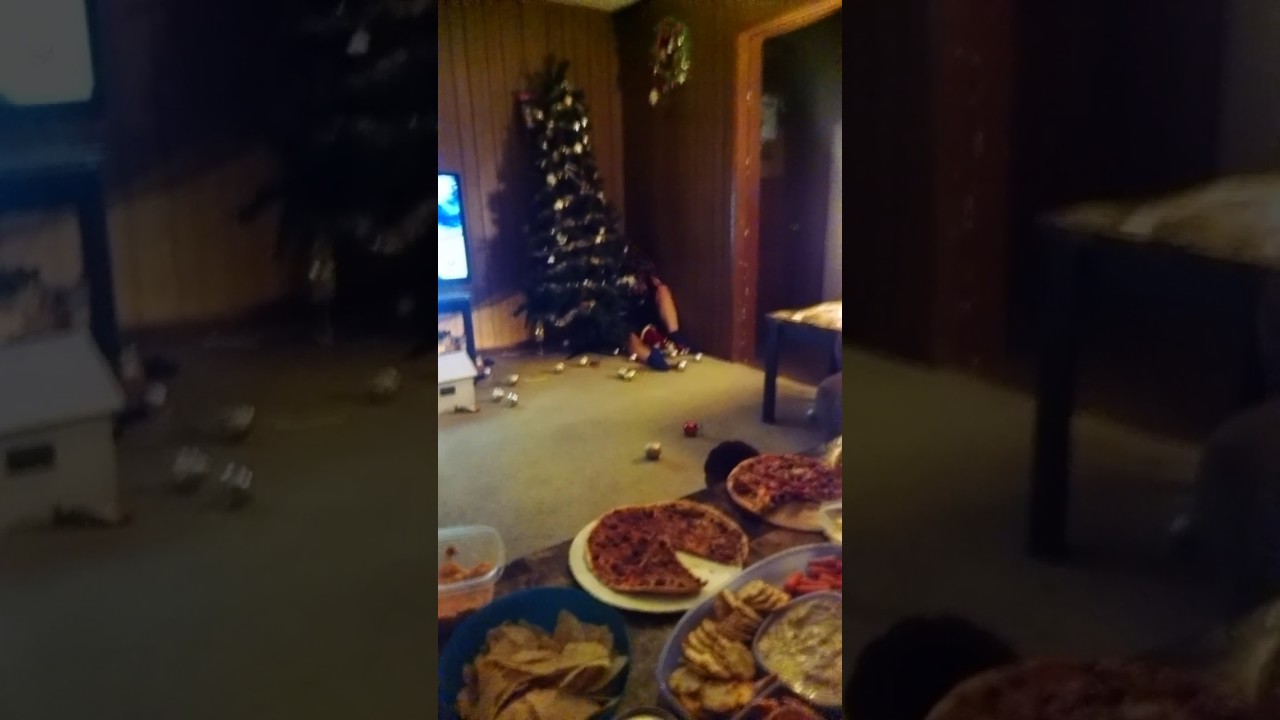 Penn State fan tackles a Christmas tree after 2017 Rose Bowl loss