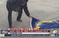 San Diego Chargers fans dump Chargers merchandise at team headquarters