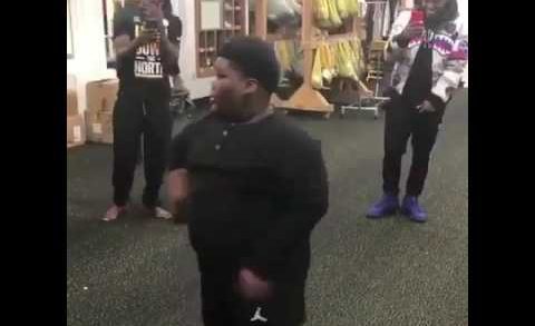 Vine star Lil Tero dances for Pittsburgh Steelers players