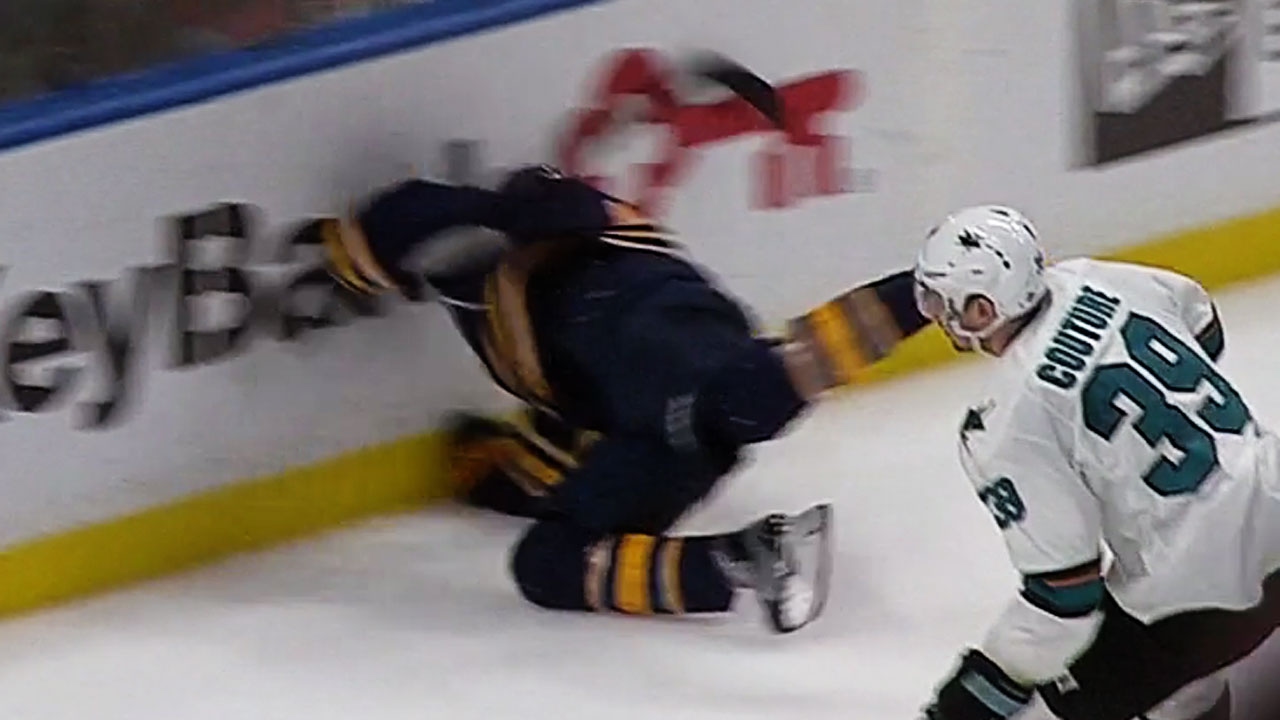 Evander Kane scores OT game winner & crashes into the boards head first