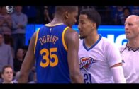 Kevin Durant & Andre Roberson almost head butt each other