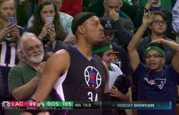 Paul Pierce hits a chilling farewell 3-pointer during his final game in Boston