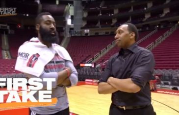 Stephen A. Smith throws up airballs & bricks shooting with James Harden