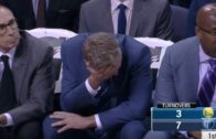 Steve Kerr with a priceless reaction after Steph Curry’s wild behind the back pass