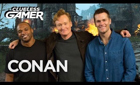 Tom Brady & Dwight Freeney play video game “For Honor” with Conan