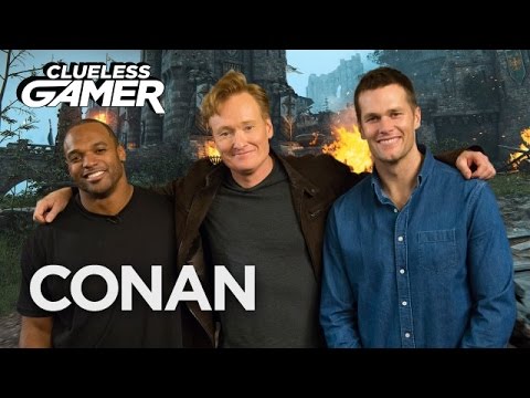Tom Brady & Dwight Freeney play video game “For Honor” with Conan