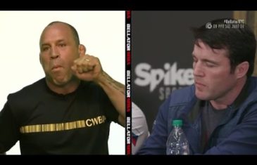 Chael Sonnen & Wanderlei Silva go at it during a Bellator 180 Press Conference