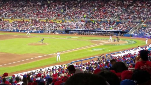 Marcus Stroman strikes out Jose Bautista at the WBC