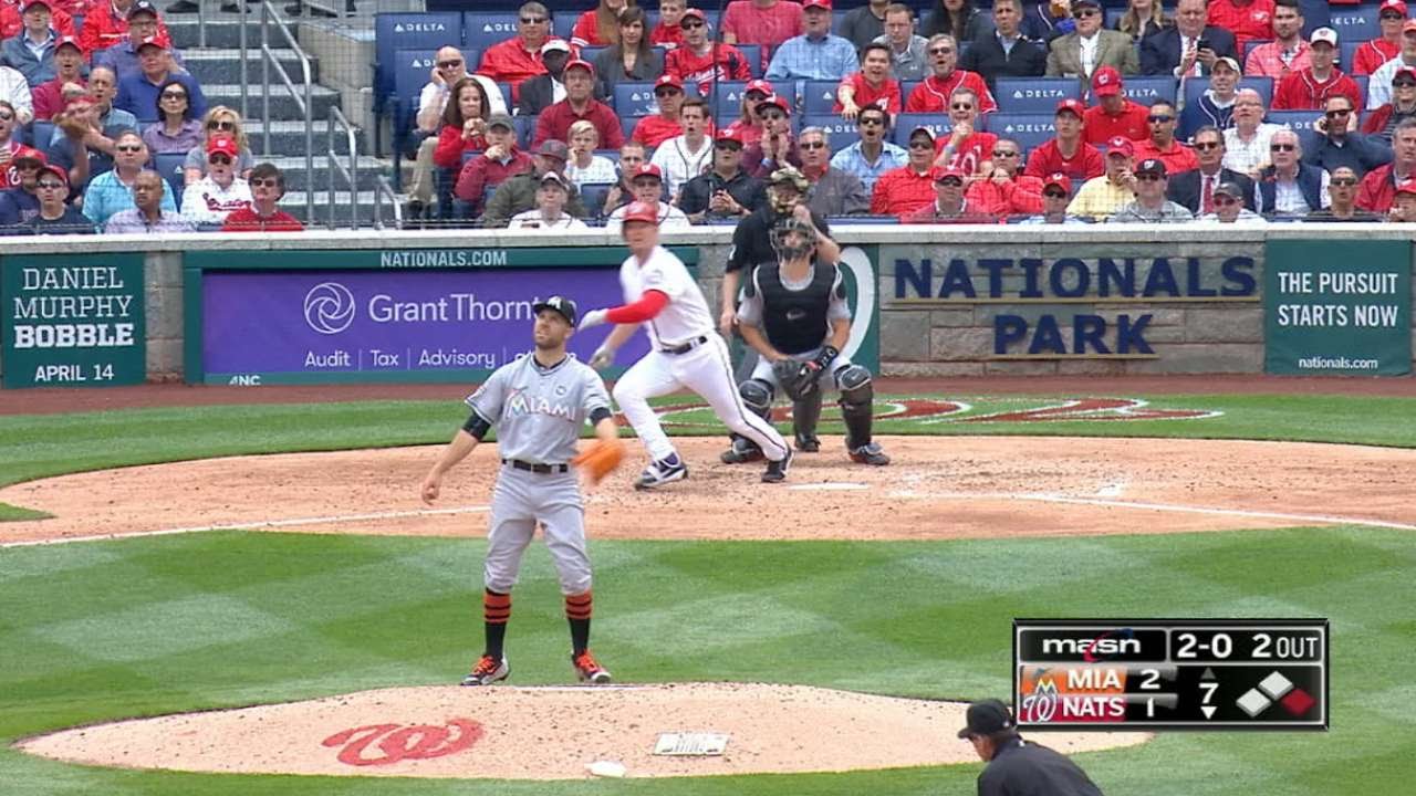 Adam Lind hits a pinch hit homer in his first at bat as a Washington National