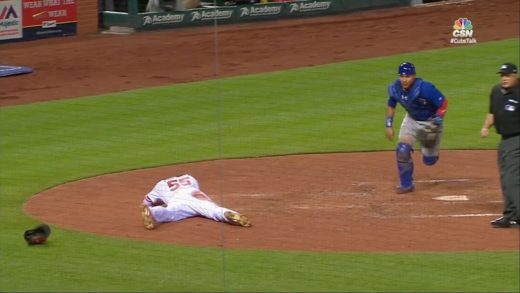 Cardinals outfielder Stephen Piscotty gets hit with a baseball 3 times in the same inning