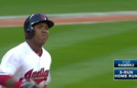 Cleveland’s Jose Ramirez hits two 3-run homers in a career day