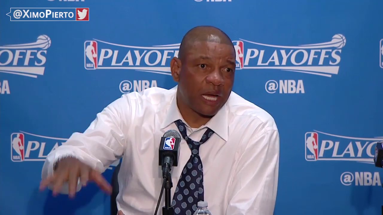 Doc Rivers rips a reporter in post game press conference after Game 1 loss to Utah