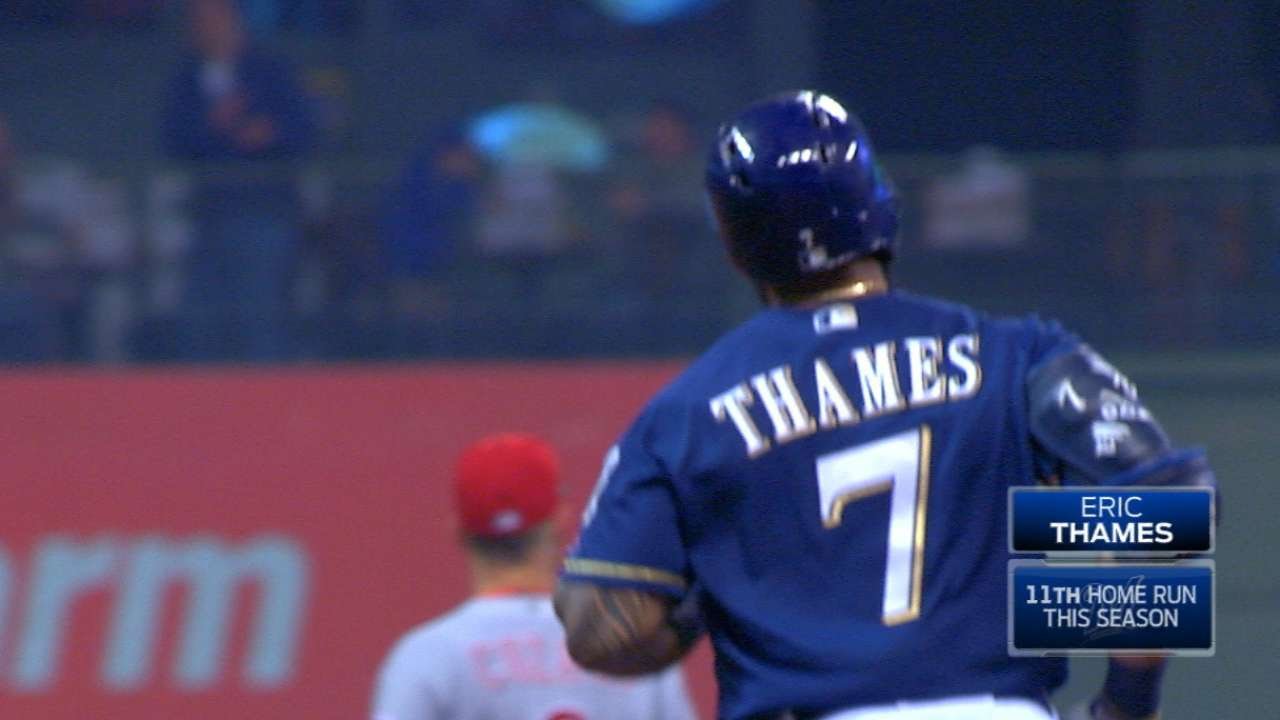 Eric Thames hits his 11th home run & is now on pace for 81 homers