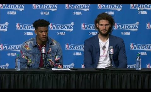 Jimmy Butler & Robin Lopez speak on facing Isaiah Thomas after his sisters passing