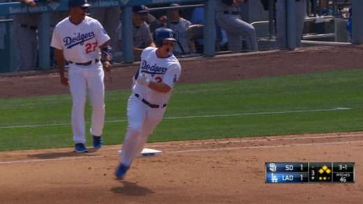 Joc Pederson belts a line drive grand slam to open it up for Los Angeles