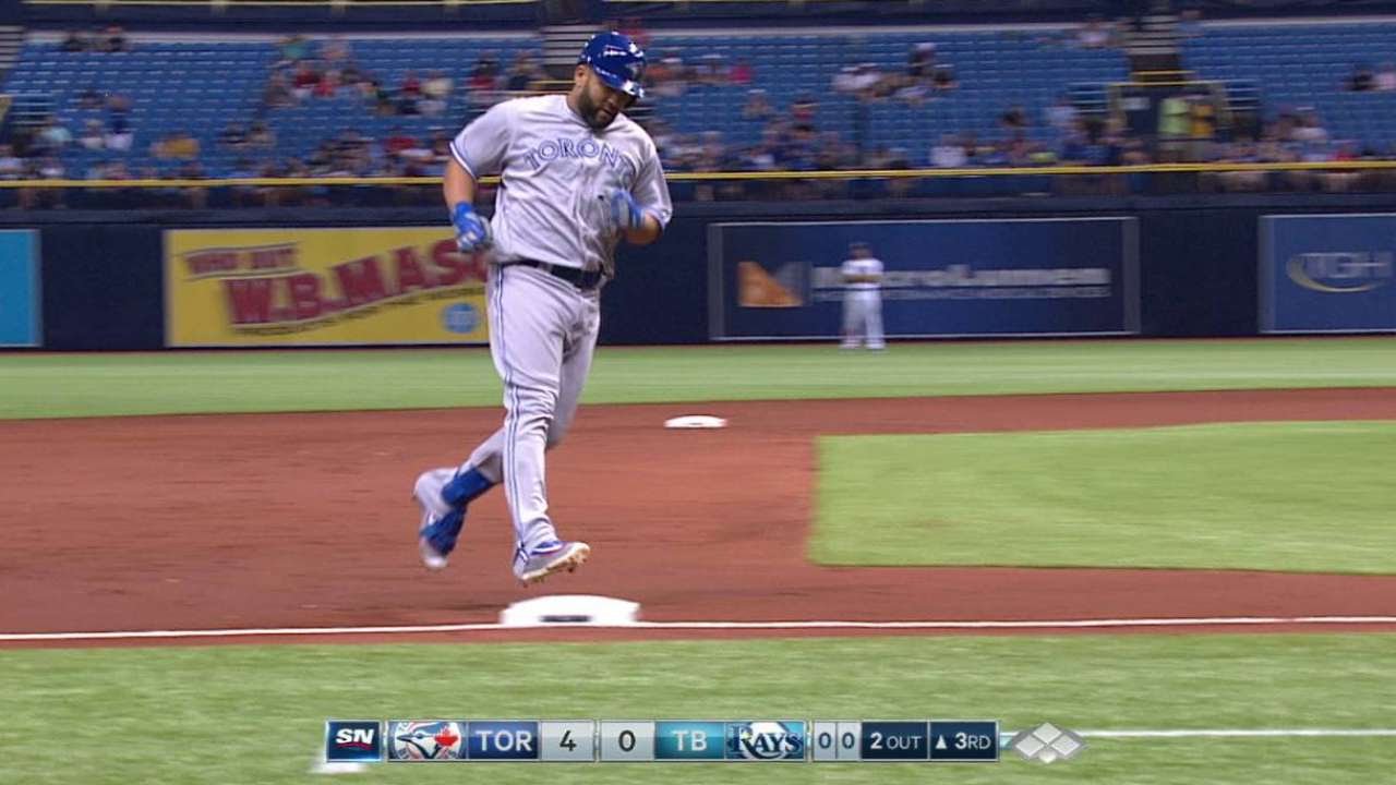 Kendrys Morales smokes a grand slam for his first homer as a Blue Jay