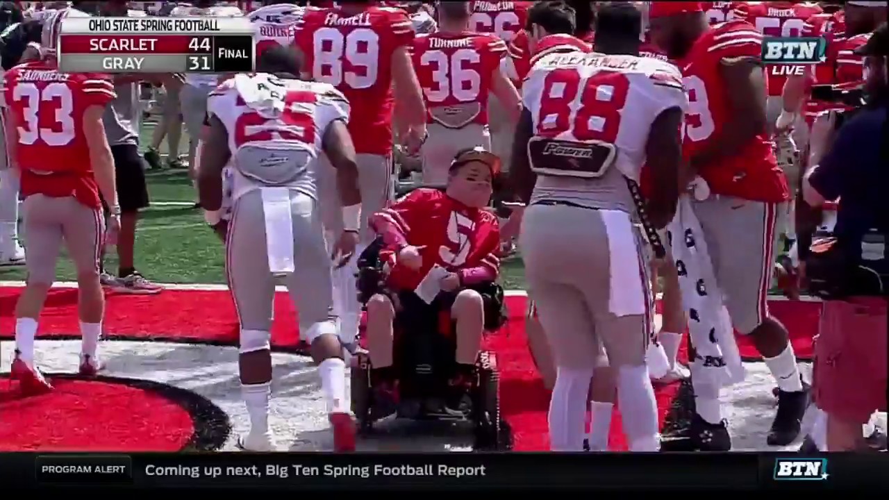 Ohio State fan with muscular dystrophy scores a TD for the Buckeyes
