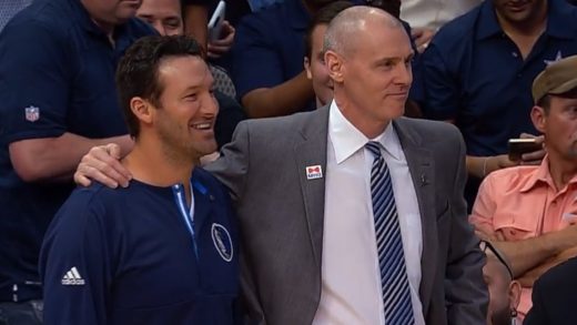 Tony Romo almost enters Dallas Mavericks game but Mark Cuban pulls him back