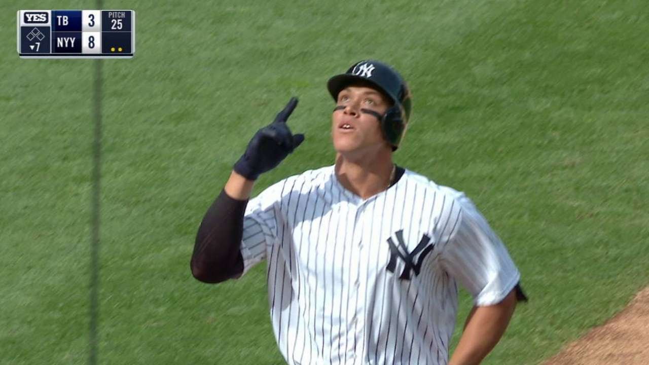 Yankees outfielder Aaron Judge crushes homer vs. Tampa Bay