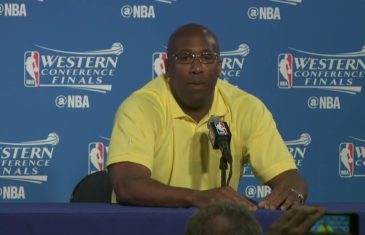 Golden State’s Mike Brown speaks on almost being arrested before Game 2 of the WCF