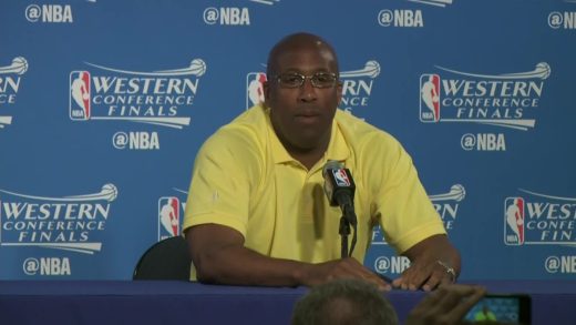 Golden State’s Mike Brown speaks on almost being arrested before Game 2 of the WCF