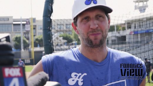 Dirk Nowitkzi on trying to hit for power in the batting cages