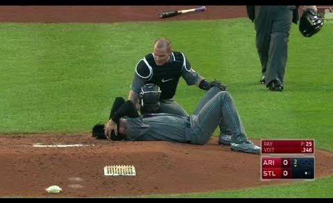 D-Backs pitcher Robbie Ray gets drilled in the head with 108 MPH line drive