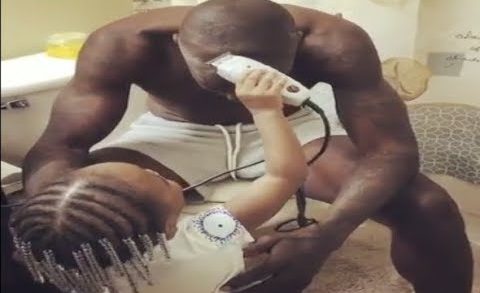 Chad Ochocinco gets haircut by 2 year old daughter