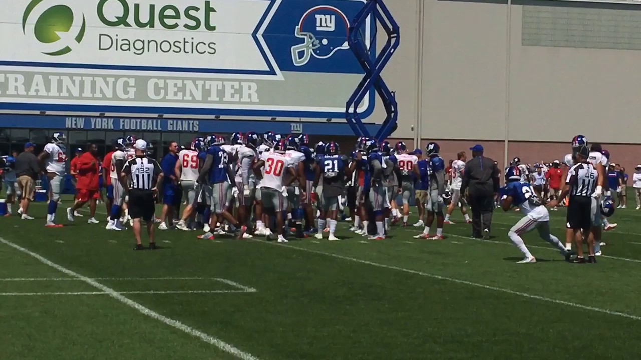 New York Giants have near-melee at training camp
